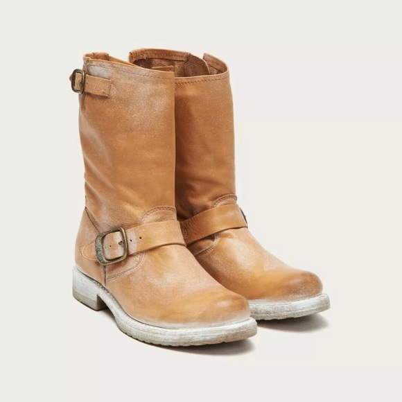 FRYE 'Veronica Short' Slouchy Boot MOTO BIKER tan - Picture 3 of 10